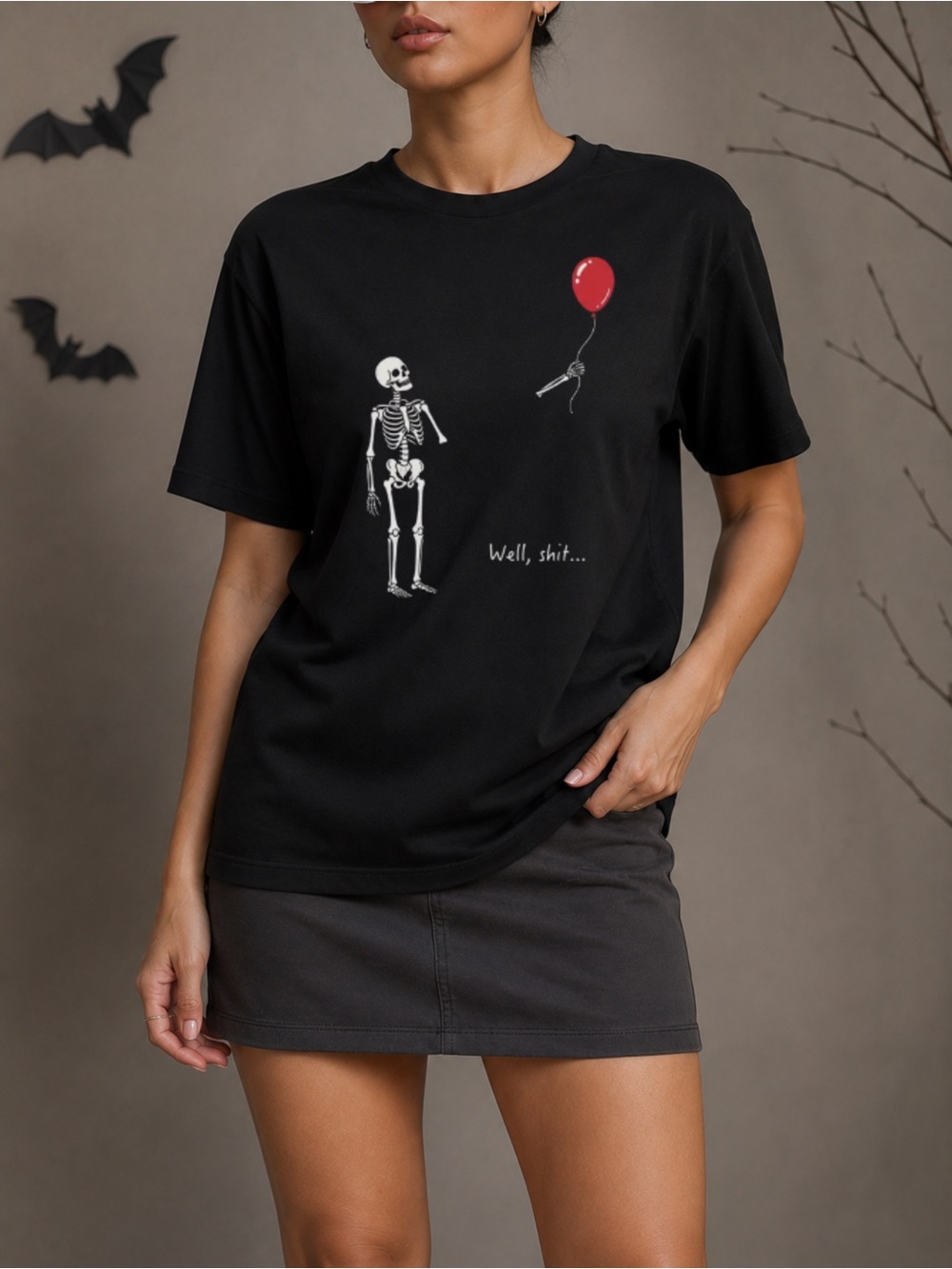 Well Shit Skeleton Unisex T-Shirt Halloween Tee